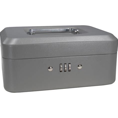 lockable rolling metal box|metal lock box with combination.